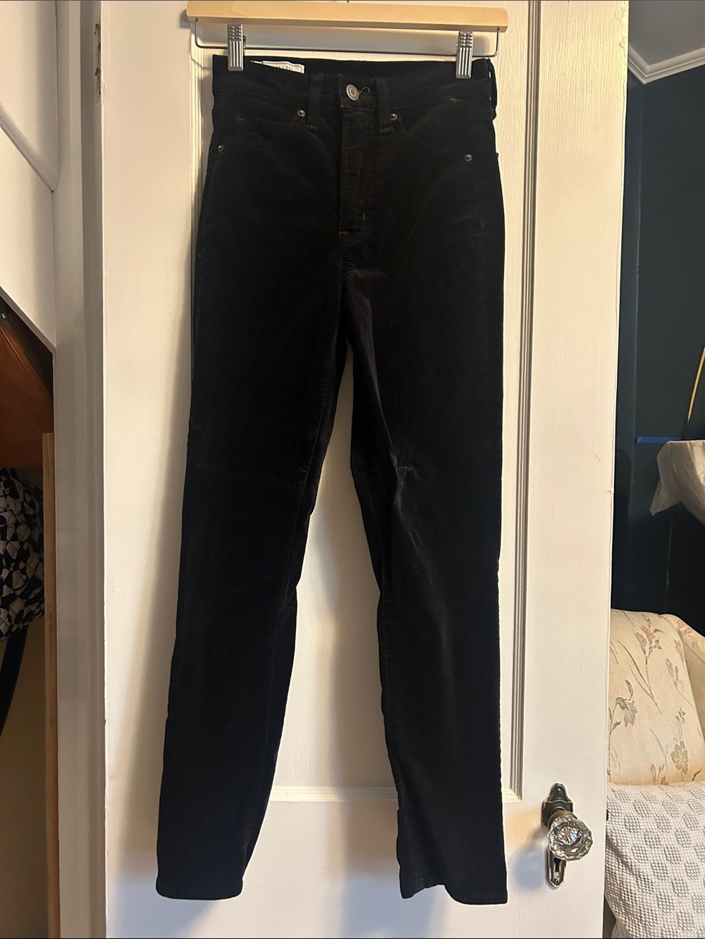 GAP Black Vintage Slim High-Rise Corduroy Pants